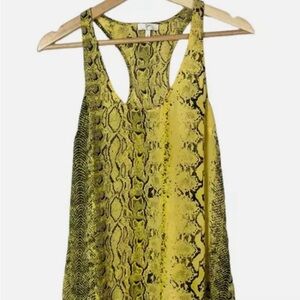 Joie Yellow Silk Snake Print Tank